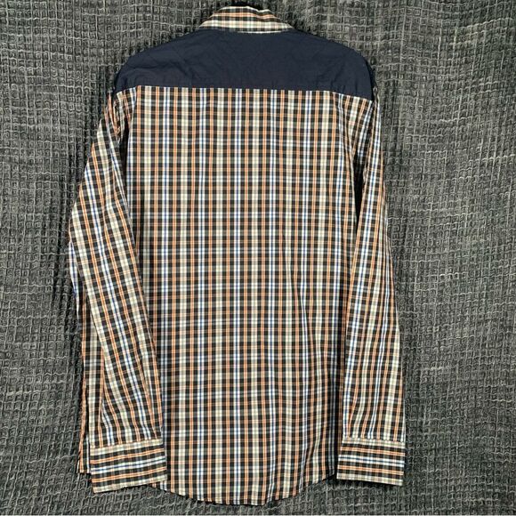 SOUTHPOLE Hexagon Product Long Sleeve Plaid Button Down Shirt Men's XL #732 - Picture 2 of 9